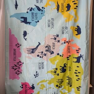 Threshold Kids Colorful World Map Blanket